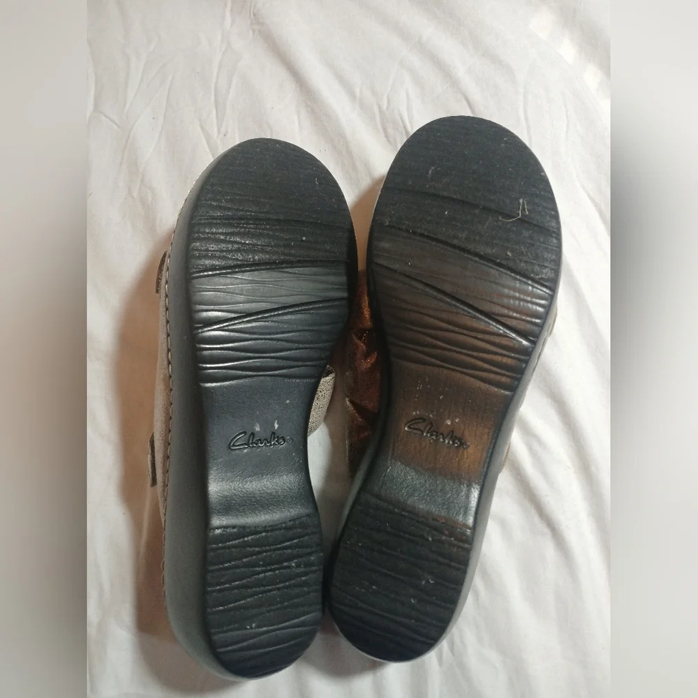 Clarks Collection Metallic Slide Sandals - Women's